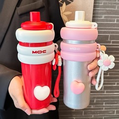 ビッグマック断熱カップ大容量セラミックウォーターカップ女の子のための 2025 新しいアイスバーカップ保冷ストロータンクカップ
