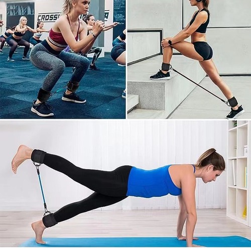 Fitness Ankle 2-Clasp Leg & Glute Workout Trainer, Leg Loop Straps, Power Rack Ankle Foot Buckles, Ankle Training Device