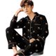 Double-Sided 100% Cotton Long-Sleeved Middle-Aged and Elderly Pajamas for Men 5XL Large Size Autumn and Winter Large Size Home Wear Set