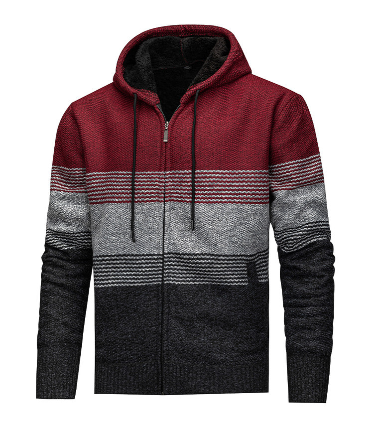 Amazon otoño invierno cardigan chaqueta hombre Europa América y América suéter con capuz chaqueta de punto casual