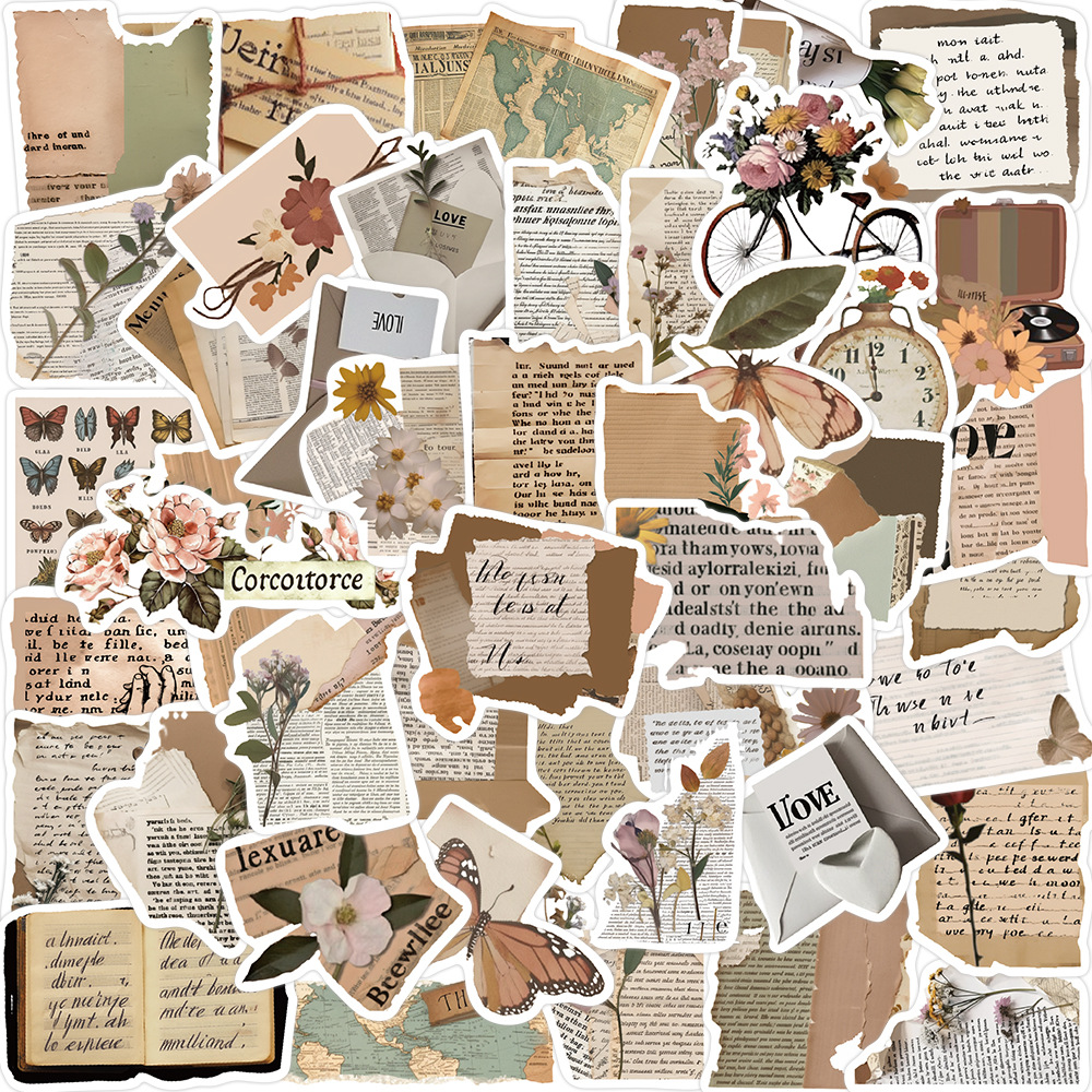 50 unidades retro fragmento copywriting graffiti pegatinas decorativas notas de guitarra equipaje DIY impermeable transfronteriza al por mayor