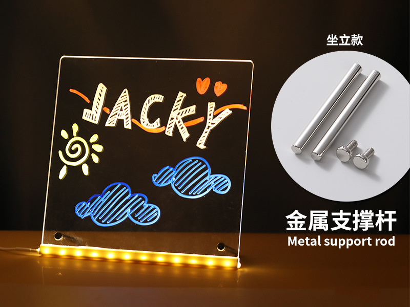 Mesa de 20x20 cm para decoración + 7 bolígrafos de colores.