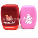 厂家定制 彩色电视台植绒防风海绵话筒套 防喷印刷喷绒话筒罩