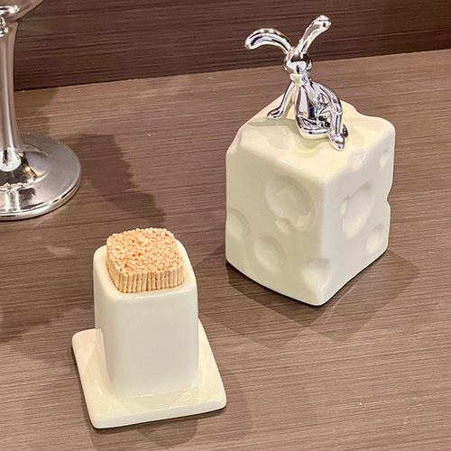 Toothpick Box Home High-End Personalized Creative Lightweight Luxury Press-Button Toothpick Tin Floss Holder Noodles Container Net Pop Cotton Stick Storage Box