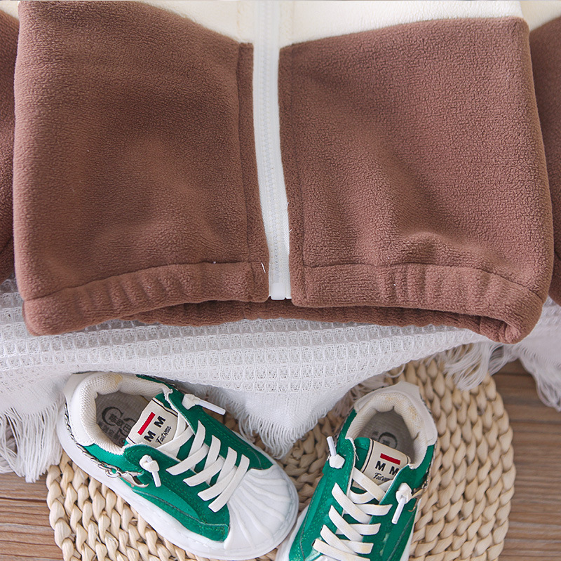 Ensemble d'automne et de vêtements pour garçons, nouveau style élégant 2024, ensemble deux pièces pour bébé fille avec ours en peluche épissé, vêtements pour enfants_voghion.com