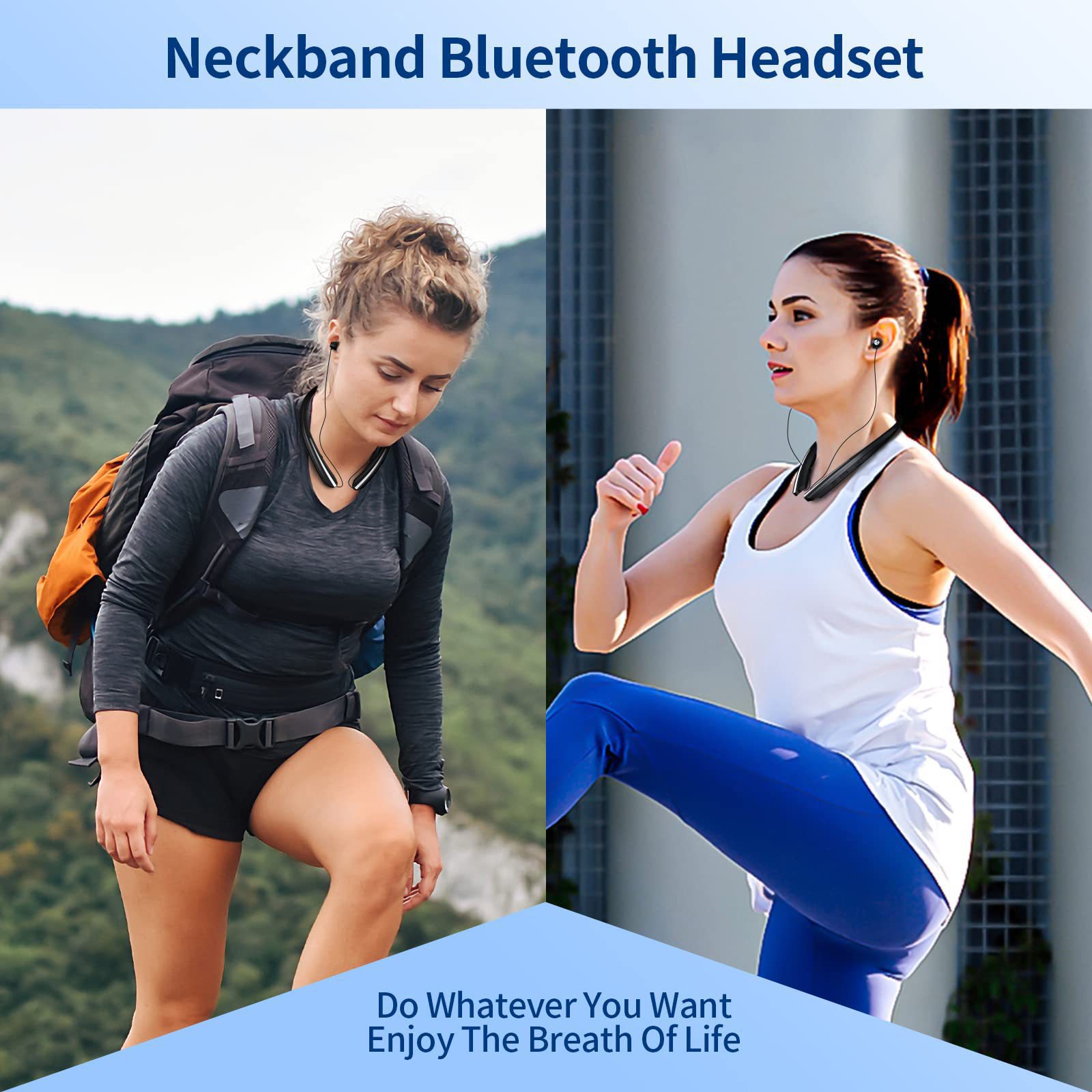 Cross-Border New Product Hx-801 Hanging Neck Bluetooth Headset Neck-Mounted Retractable Cable Ultra-Long Standby Life Running Sports 2
