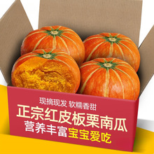 山东红皮板栗味南瓜黄圆南瓜金瓜金丝南瓜南瓜新鲜贝贝大南瓜