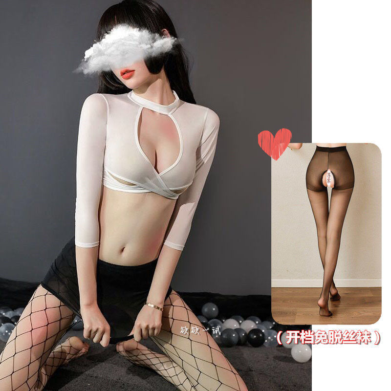 Dead Water sexy traje de lencería Sao ropa transparente medias SM sexy mono de extremo abierto Generación de cabello caliente