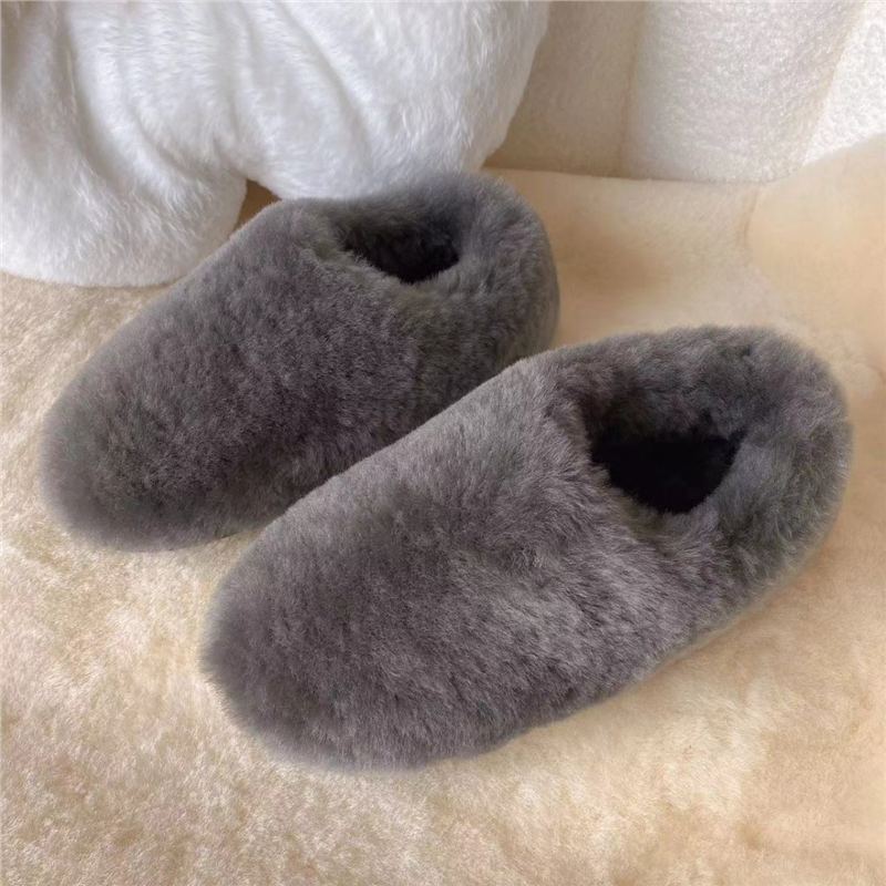 New Women's Warm and Comfortable Wool Slippers, Non-Slip Thick-Soled Toe-Toe Slippers, Home Couple Snow Boots Manufacturer