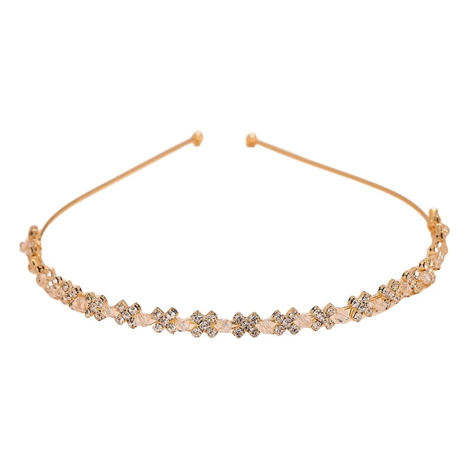 Europa y América de lujo rhinestone nupcial boda tocado Mori simple hecho a mano con cuentas cristal diadema tiro foto diadema