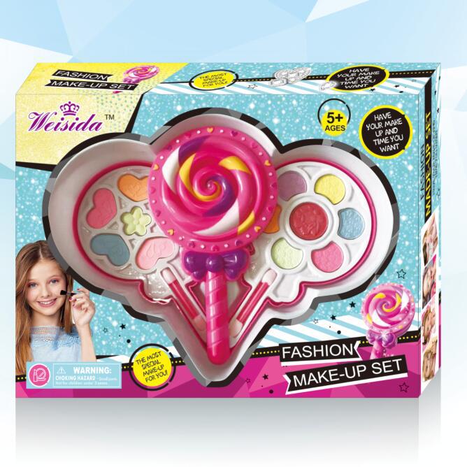 Cono de maquillaje para niñas play House tacones altos regalo de las niñas corona de mariposa juguetes de maquillaje Piruleta de dos capas