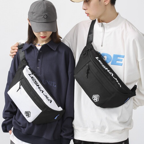 Japanese chest bag for men ins trendy brand personality Hong Kong style shoulder bag for female college students large capacity Korean version tooling crossbody bag