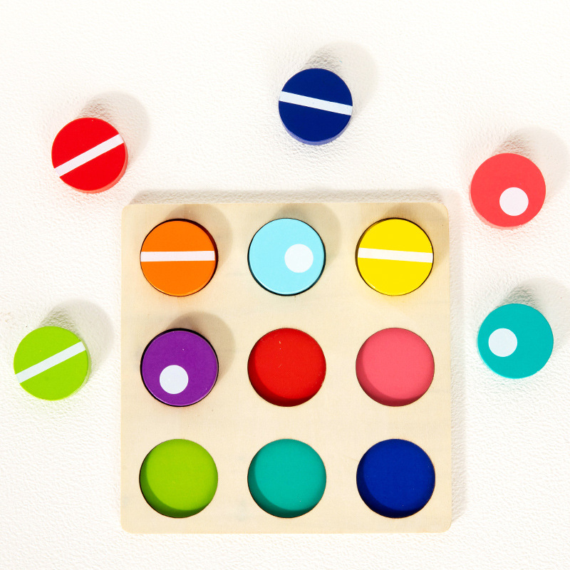 Forma de madera transfronteriza color emparejamiento máquina de torsión de huevos educación infantil entrenamiento de rompecabezas de ajedrez geométrico emparejamiento de ajedrez