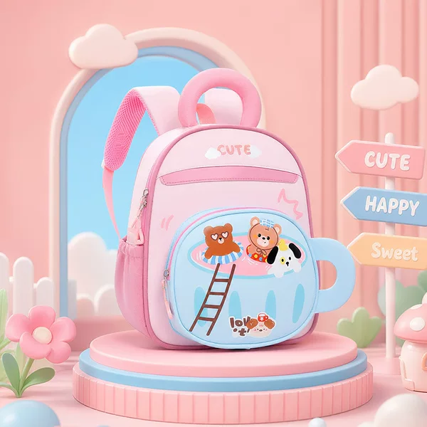 New cross-border cute cartoon backpack for children aged 3-6, lightweight spine-protecting backpack for boys and girls, suitable for kindergarten