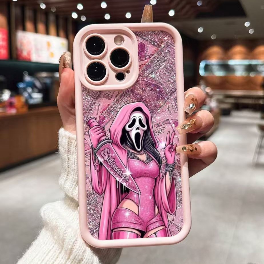 粉色女巫适用苹果16promax/15手机壳iphone14/13/12天眼阶梯XR/XS