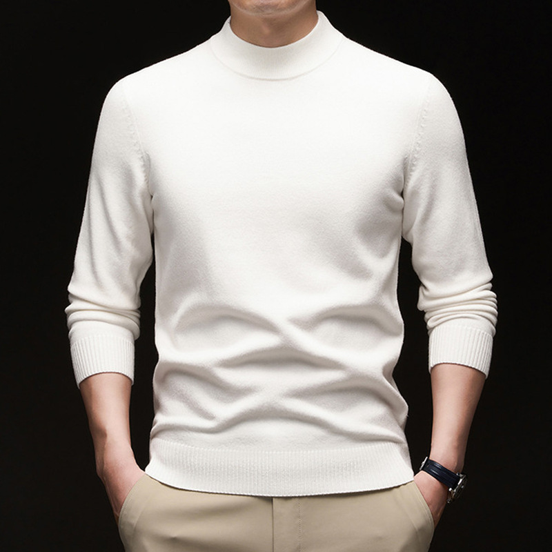 Thickened Half Turtleneck Knitted Inner Layering Shirt Top 2025 Winter New Warm Loose Work Clothing Long-Sleeved Sweater