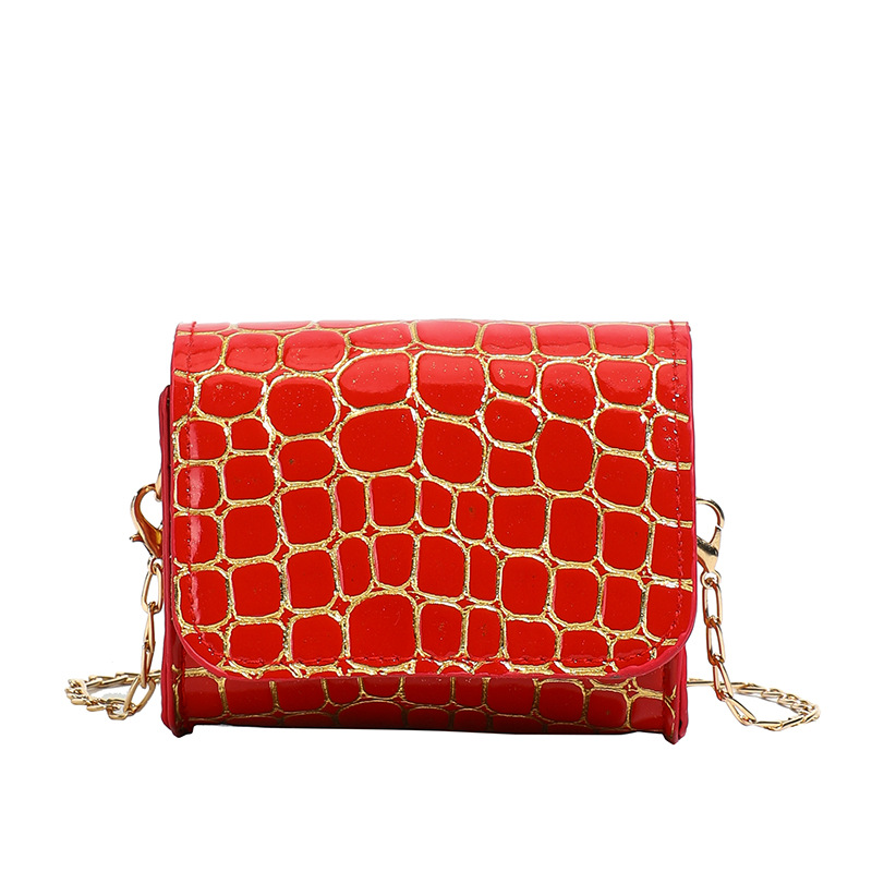 Bolsa de cadena coreana con patrón de piedra extranjera, mini bolso ligero de color sólido, nuevo bolso de comercio exterior transfronterizo para niños