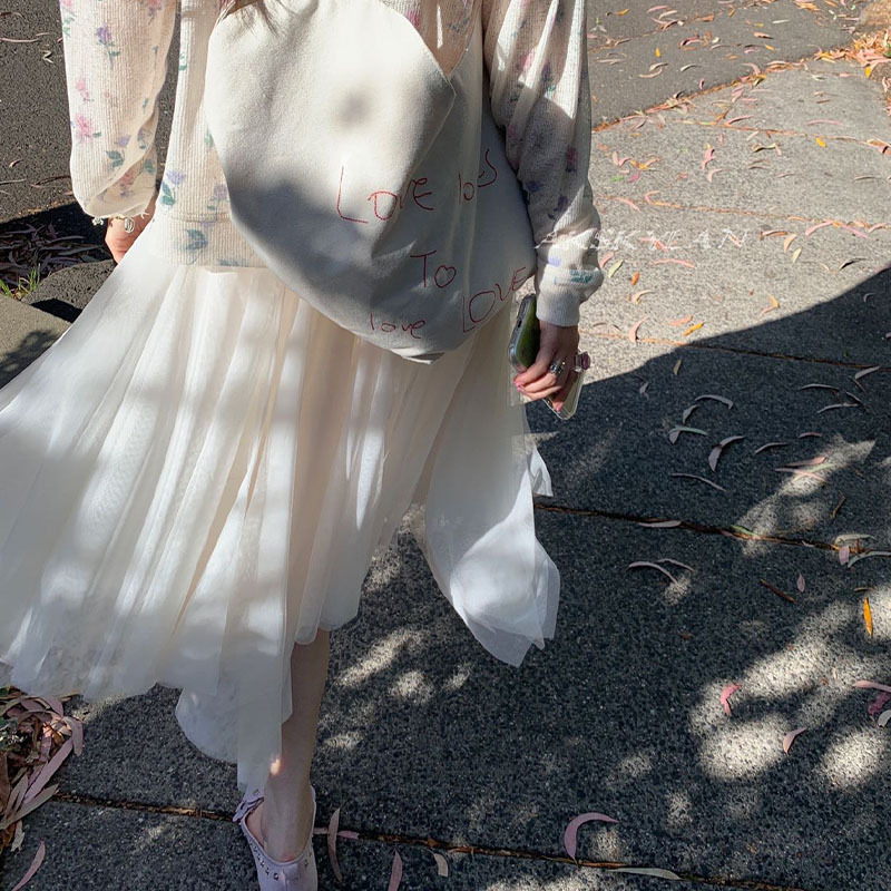 Akskylan High-Waisted Mesh Skirt Korean Style Elegant and Flowy Mid-Length Pleated Skirt Fairy Skirt 85777 Akskylan High-Waisted Mesh Skirt Korean Style Elegant and Flowy Mid-Length Pleated Skirt Fairy Skirt 85777