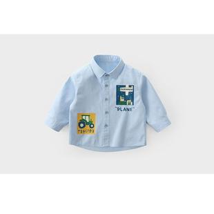 New Boys' Shirt Trendy Long Sleeve Spring and Autumn Baby Top Baby Base Clothes Casual Shirt Baby Shirt