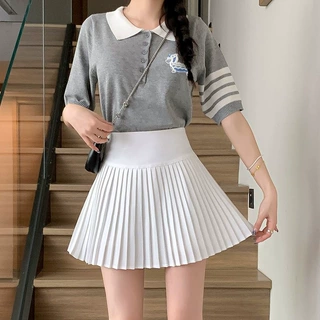 白色jk百褶半身裙女夏季新款高腰小个子防走光辣妹甜美a字短裙