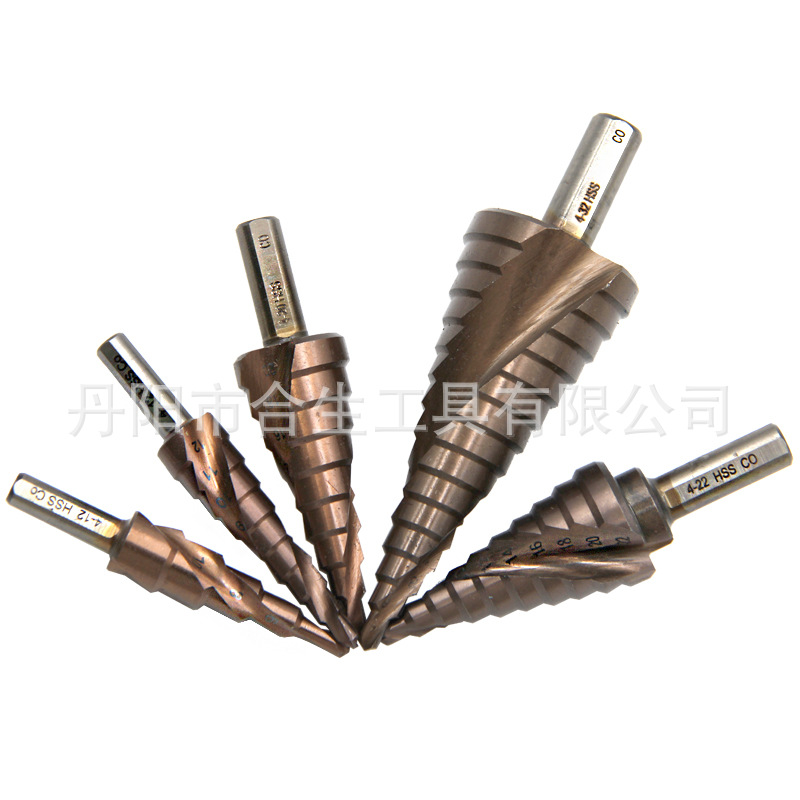 M35 cobalto paso taladro de acero inoxidable agujero abridor transfronterizo Co pagoda broca de perforación de alta dureza herramienta de corte traje