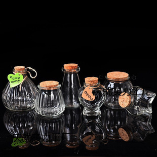 Desert Sand Bottle Sand Container Empty Bottle Star Cork Transparent Glass Bottle Wishing Ocean Bottle with Lid