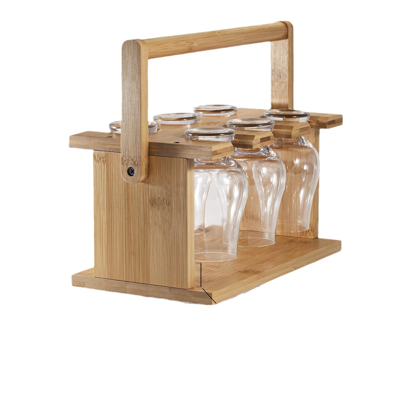 Soporte de secado de copa de vino de whisky de madera transfronterizo, soporte de almacenamiento de copa de vino portátil para colgar copa de vino