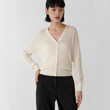 25秋季新款气质针织开衫防晒长袖白色女薄上衣女装服饰外塔针织衫