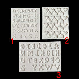 卡通大写字母翻糖蛋糕硅胶模具大写26英文字母数字蛋糕粘土装饰模