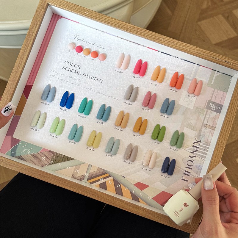 伈柚里2025年美博会新款24色糖果马卡龙彩色多巴胺美甲店开店甲油