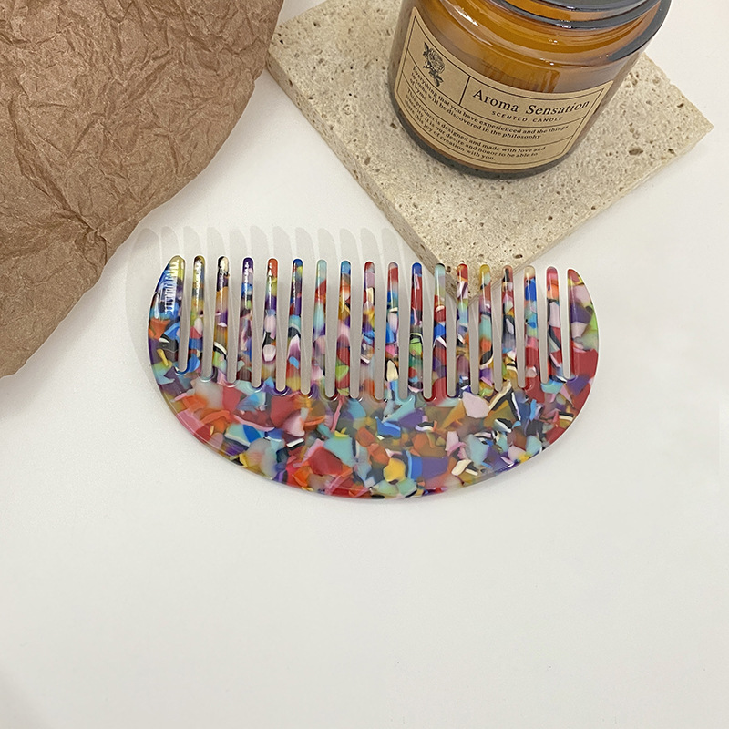 40g Weight Hair Combs Hair Accessories Type 1 Piece Quantity Holiday, Daily Occasion Acetic acid sheets Material Geometric Pattern All Seasons Season Women's Gender Retro Style Retro Women's Geometric Acetic Acid Sheets Hair Combs 6
