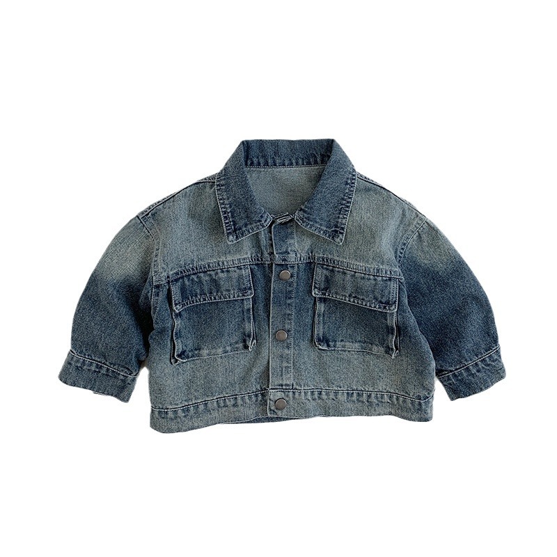 Retro Fán niños y niñas chaquetas de vaquero 2025 otoño nuevo niño personalidad chaquetas de moda para niños pequeños y medianos bebés
