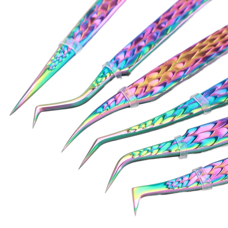 New Grafted False Eyelash Tweezers Gold Feather Clip High-Precision Flowering Clip Eyelash Artist Tool Angel Eyelash Curler Set