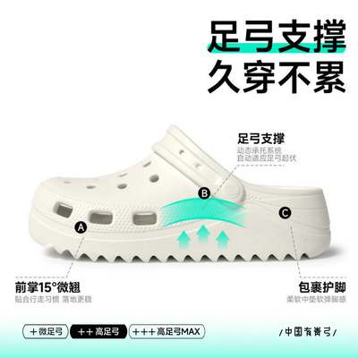 Тапочки в стиле Crocs, нескользящая униформа врача, корректирующие мюли, мужские тапочки, закрытая пятка, подходят для носки на улице