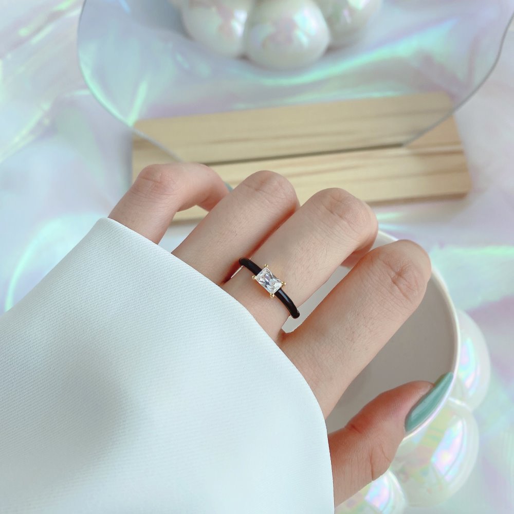 Fashion Geometric Sterling Silver Plating Zircon Open Ring 1 Piece