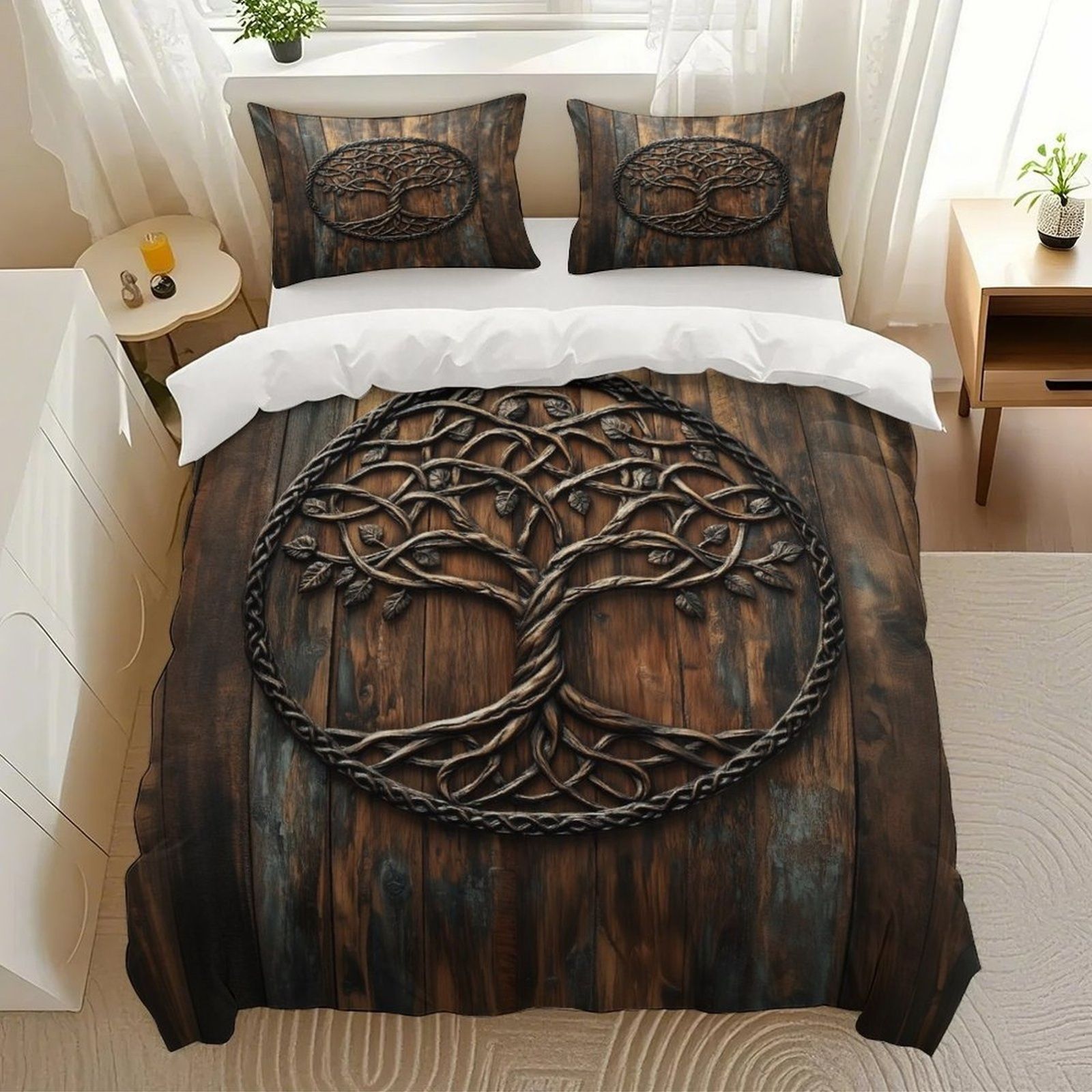 Transfronterizo luminoso árbol de vida molienda impresión digital kit de edredón textil para dibujar se puede ajustar TUME / JIT