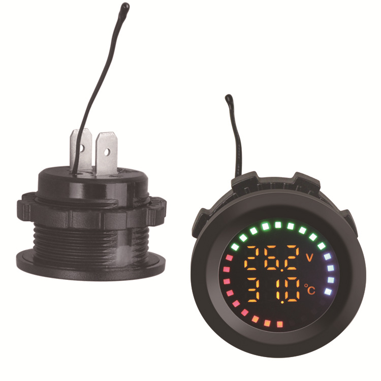 Cross-border yacht and motorcycle modified instrument color screen temperature voltmeter 12V-24V universal modified voltage