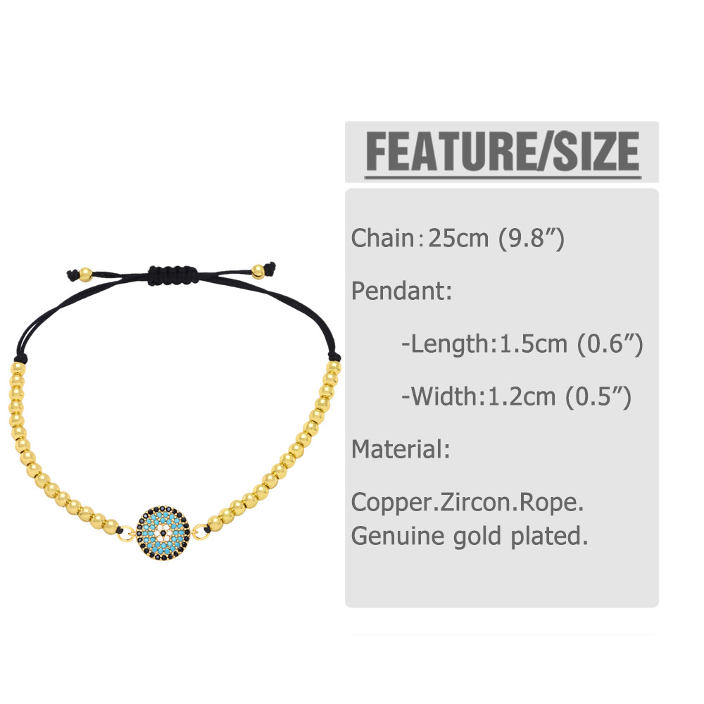 Fashion Eye Copper Bracelets Gold Plated Zircon Copper Bracelets