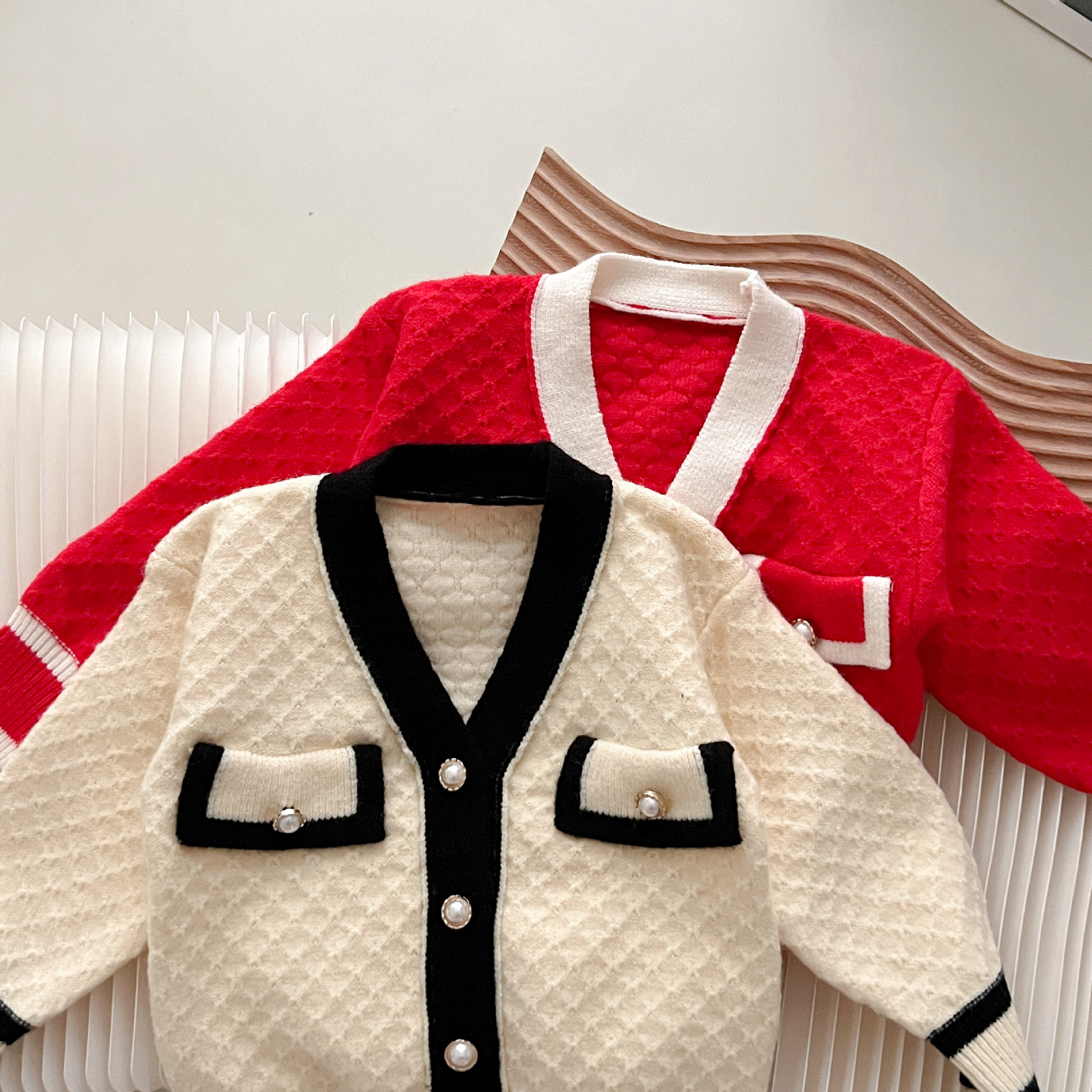 JINYONG Girls' Korean Edition Autumn Fashionable Small Fragrance Sweater Cardigan Flare Pants Knitted Two Piece Set_voghion.com