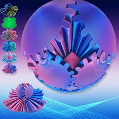 跨境网红3D打印炫彩创意齿轮球手办趣味娱乐旋转展开解压儿童玩具