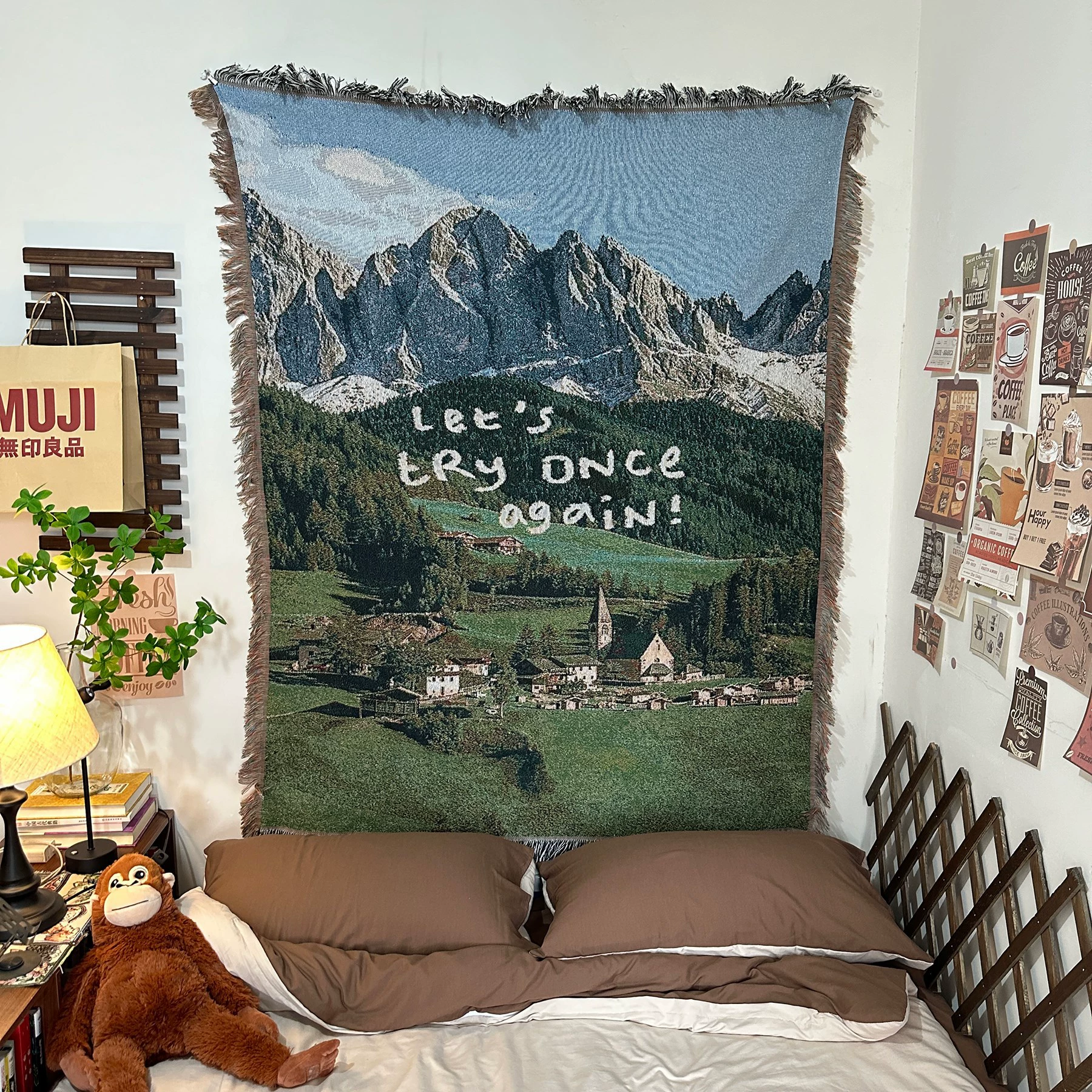 Декоративный гобелен-плед Alps, настенный, 80×100–130×160 см с кистями
