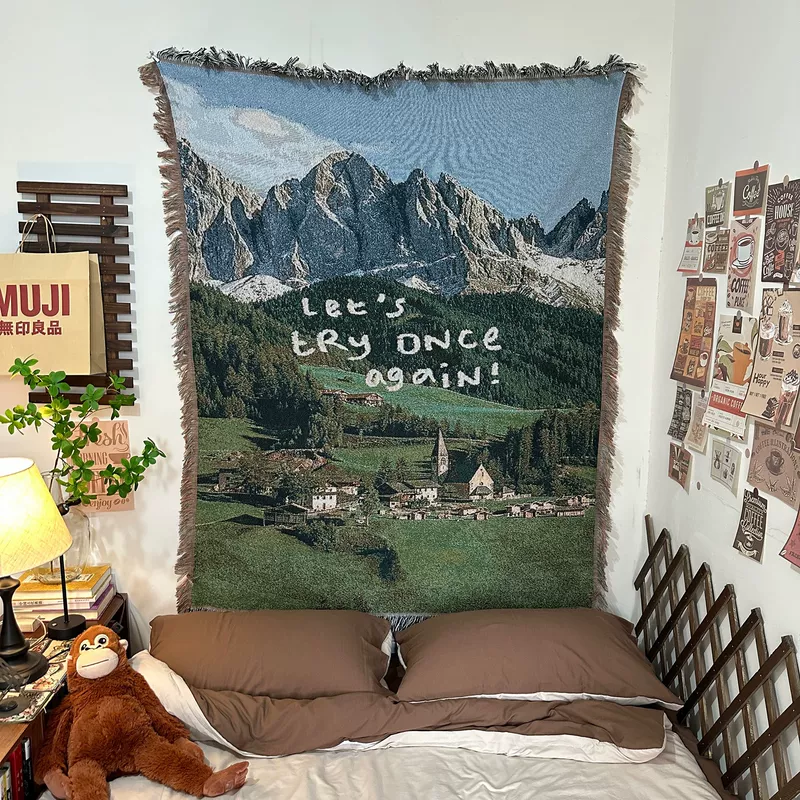 Декоративный гобелен-плед Alps, настенный, 80×100–130×160 см с кистями