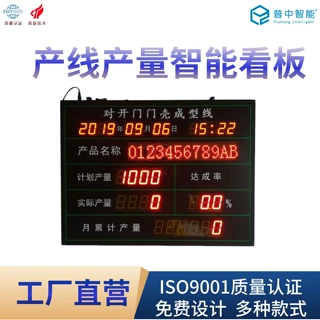 产品型号生产计划产量进度班组电子看板显示屏led屏报工定制
