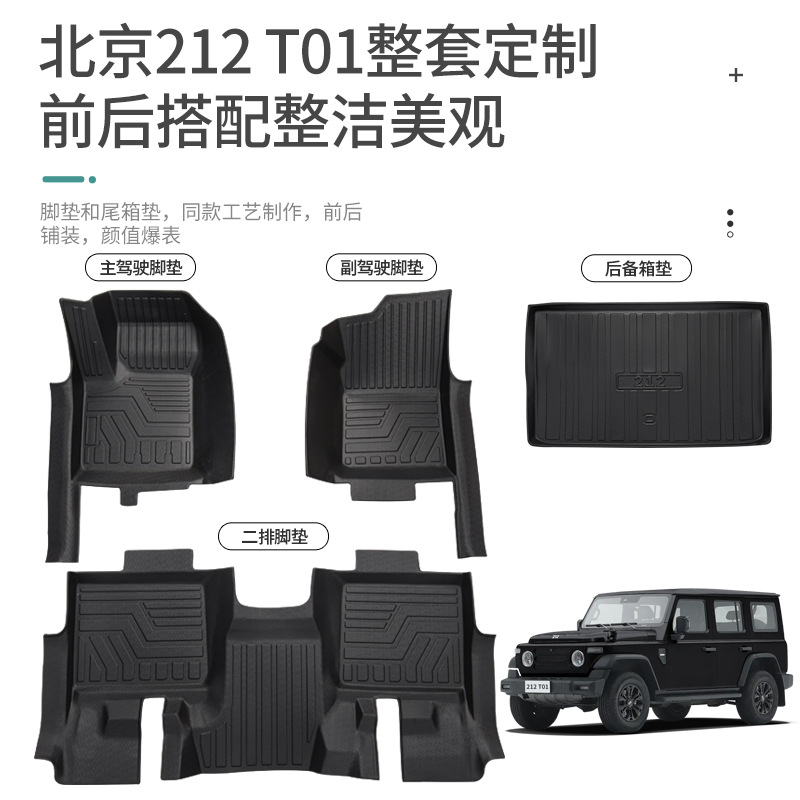 Beijing Automotive TPE Car Floor Mats for BAIC BJ212 Interior Decoration (Modelə uyğun ayaqaltı) - 212t012024-2025-baic-bj212-single-layer-door-sill-tpe-floor-mat