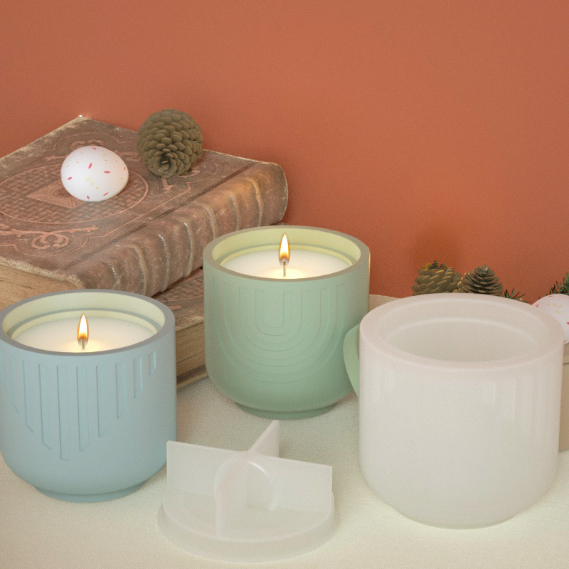 3 DIY cemento vela taza en maceta molde de silicona ins estilo simple botella redonda con tapa tarro epoxi