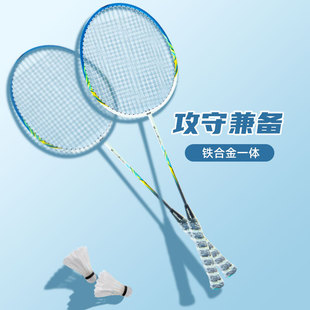 Strong company alloy racket beginner men's and women's double training sports durable badminton racket wholesale