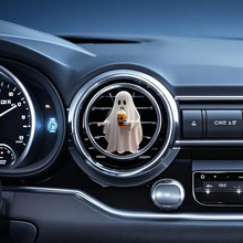 可爱万圣节阿飘亚克力香薰夹，适用于车载车内空调出风口装饰夹