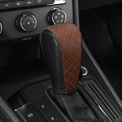 Shift Cover, Car Gear Protection: Sürətlər qutusu və əl tormozu başlıqları - automatic-transmission-black-brown