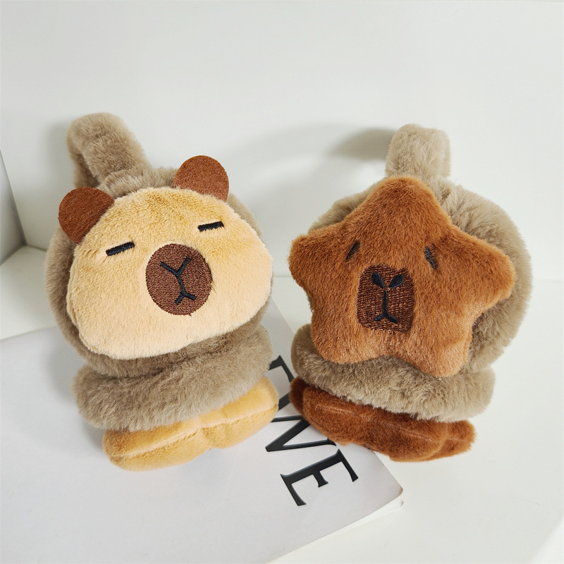 Winter Thickened Cartoon Loveable Capibala Guinea Pig Plush Earmguard Students Riding Warm Windproof Cold-proof Ear Warm Winter Thickened Cartoon Loveable Capibala Guinea Pig Plush Earmguard Students Riding Warm Windproof Cold-proof Ear Warm