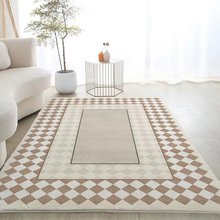 现代简约方形仿羊绒地毯客厅地毯耐脏好打理沙发茶几垫防滑垫子